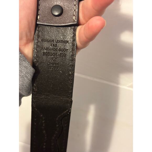 Western Fuzzy Bling Belt Women XL Brown Leather Braided Plaited Rhinestones - Picture 5 of 7